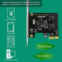 LTERIVER PCI Express to 2포트 직렬 ATA/SATA 3.0 호스트 컨트롤러 카드 - Windows OS MAC OS 및 Linux 시스템에서 플러그 앤 플레이