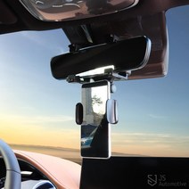 [JS AUTOMOTIVE] QM3 QM5 QM6 자동차 시야가림없는 실내 룸미러 거울 스마트폰 거치대 자동차 강력 핸드폰 각도조절 백미러 집게 홀더 악세사리 용품, 검정 1p