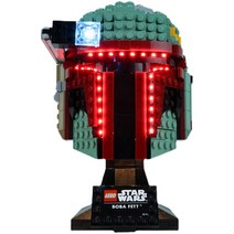 KY 레고 스타워즈 보바 펫 헬멧 75277 LED 조명 램프 세트 DIY 디스플레이, 기본형+센서스위치
