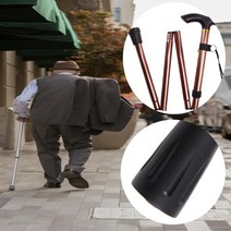리얼리빙 초경량 접이식 어르신 노인 높이조절 효도 고무패킹 이쁜 지팡이, 1개, 브라운