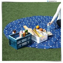 돗자리매트 원형 피크닉 소풍 한강 방수 야외 가방세트, 네이비