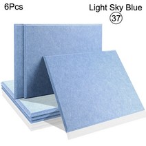 방음 부스 6 Pcs 사운드 흡수 소재 Acoust 절연 Absorcion 패널 도어 씰 스트립 홈 음악 스튜디오 벽, [01] Rectangle, [23] 37--Light Sky Blue, [04] 1.2cm Super Density