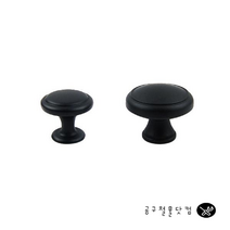 공구철물닷컴 블랙 원형 1구 가구손잡이 대 소 1개