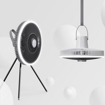 카라젬 캠핑용 LED 무선 차박 선풍기 휴대용 충전식 타프팬, 화이트 블랙(가방포함)