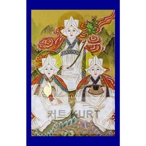 삼불재석 탱화 법당 큐빅 그림 만들기 구슬자수 공예 보석십자수 재료 세트, 90x130cm 전체 원형 큐빅