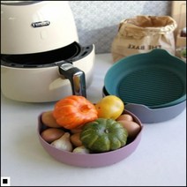 간편한설거지 전자렌지소독 과일바구니 간편한세척 에어프라이기팟 실리콘용기, 대/핑크