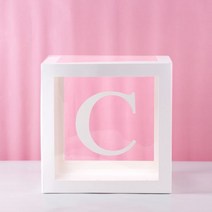 투명 풍선 상자 베이비 샤워 장식 소년 소녀 첫 번째 생일 파티 장식 어린이 웨딩 용품, 27cm Box, C