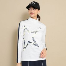 캘러웨이 Callaway 골프 여성 골프웨어 어패럴 스타 프린트 스트레치 하이 넥 긴팔 티셔츠 C22233202