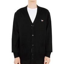디몬트 23 F/W 메종키츠네 남성 트리컬러 폭스 V넥 가디건(블랙) FU00501KT1036 P199