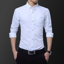 남성 어깨 넓어 보이는 셔츠 봄 가을 긴팔 캐주얼 패턴 비즈니스 유럽 스타일 의류