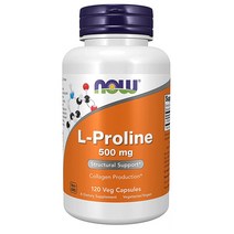 2개 NOW Supplements L-Proline 500mg 프롤린 콜라겐