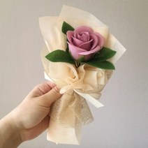 모하모하 비누꽃 장미한송이 판촉물 행사꽃 (4 color), 3.연분홍