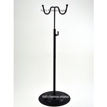 블랙 더블 후크 조절 가발/실크 스카프/지갑/핸드백 디스플레이 스탠드 여성 가방 랙 홀더, 검은 색