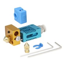 Zeberoxyz 압출기 핫엔드 키트 조립 3D 프린터 부품 실리콘 커버 포함 Ender 3 3 Pro CR-10 CR-10S 및 기타 프린터용 0.4mm 노즐 2개 (End, Ender 3 Hotend Kit