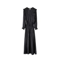 ZADIG & VOLTAIRE 쟈딕앤볼테르 블랙 트임 롱 원피스 여성용 WJCP0423F