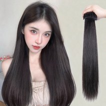 엔템 인모 긴머리가발 부분 정수리 가발 3p, 웨이브붙임머리3p-다크브라운-55