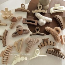 단발묶기 보브단발 붙임머리스타일링 머리 장식 세트 여성 패션 발톱 클립 커피 블랙 아크릴 큰 머리핀 헤어 악세서리 어, [19] 3조각,피스 20