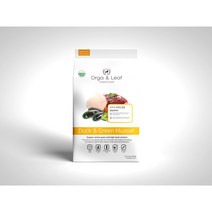 오가앤리프 애견 유기농 가수분해 눈물 관절 피부 강아지 사료 오리&초록입홍합, 1.8kg