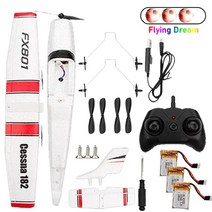 제어 평면 초보자 전기 RC 비행기 RTF Epp 거품 글라이더 세스나 182 Kit U 키트 항공기 더 배터리 시간을, [03] 3 Batteries Plane, 03 3 Battes Plane