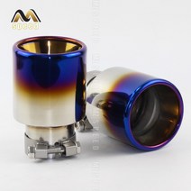 자동차 스타일 스테인레스 스틸 범용 배기 시스템 엔드 파이프 + 팁 1 개, 10 60mm out 101mm