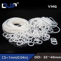 고무오링 패킹 실리콘 오링 고무링 5개/몫 흰색 실리콘 O-링 실리콘/VMQ 1mm 두께 OD22/23/24/25/26/27/28/, 08 30x28x1_01 5 pieces