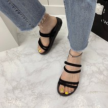 바이린 더블 스트랩 통굽 슬리퍼 & 슬링백 3cm