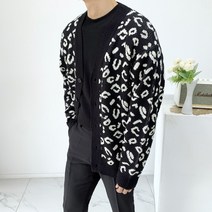 남녀공용 봄 가을 오버핏 레오파드 호피 니트 가디건3color