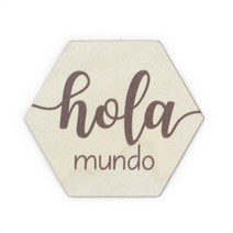 제이즈 나무 월간 이정표 사진 카드 양면 스페인 아기 발표, [09] Hello world