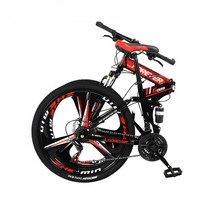 접이식 산악자전거 로드자전거 입문용 폴딩 성인용, 탑매치-흑백-삼칼철골 21단 24인치