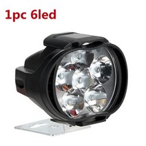 프리미엄 독일 초강력 6500 피스 바이크 오토바이 헤드라이트 작업 스포트 k 화이트 슈퍼 6 LED 안개 램프, 02 1Pc 6led(no switch)