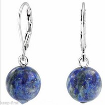 12mm 클래식 블루 청금석 귀걸이 티베트 실버 귀 드롭 DIY 수제 매혹적인 여성 보석 선물