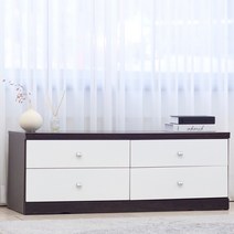 리더스퍼니처 4자2단 TV대 서랍장, 서랍장(월낫화이트)