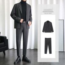 패션 정장 투피스 세트 봄 캐주얼 블레이저 남성용 2022 코트 재킷 웨딩 가을 브랜드 신랑 의상 무도회 파티