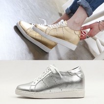 티투알 6cm 키높이 수제화 스니커즈 아네스 W17 골드 실버