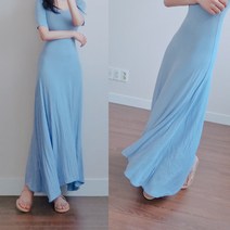 나날샵 레이온 스판 신축성 엄청난 반팔 롱원피스 :) 시원한 여름 롱원피스 호캉스 홈캉스 비치 원피스