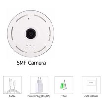 홈캠 강아지cctv ip카메라 3mp 5mp wifi 어안 파노라마 360도 v380 스마트 보안 보호 네트워크 감시, 5mp sd 카드 없음