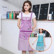 원피스앞치마 미술 교사앞치마 미용실 앞치마 공방, 블루