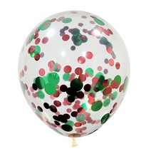 고백하는날 크리스마스 가랜드 컨페티 풍선 장식 소품, 1개, 26.컨페티 풍선 10개입 [그린&레드]