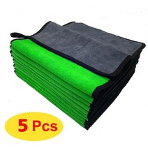 세차 걸레 타월 극세사 드라잉 버핑 자동차 물기 제거 타올 rag for carwashing tools 마이크로 화이버 주방 수건 디테일링 카 인테리어 드라이 클리닝 가전, 5pcs-그린, 크기-30x30cm