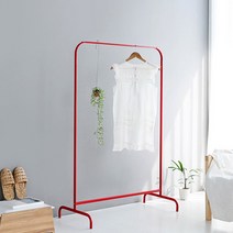 cocooning Artlish 매장 옷가게 사무실 원룸 깔끔한 일자 디자인행거 행거, 레드