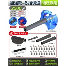 무선 충전 송풍기 220V 먼지흡입기 강력한 고출력 미니 가정용 산업용 저소음 낙엽 풍로, 2300W-6단 속도조절+26종세트 [CRT]