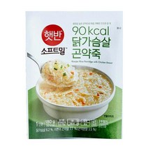 CJ 아침식사 햇반 소프트밀 닭가슴살 곤약죽 180gX6개 다이어트죽 녹두죽 닭죽 삼계죽 소고기죽 죽집 죽 아침식사대용, 18세트