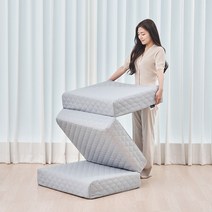 더릭스홈 2레이어 3단 접이식 바닥형 토퍼 매트리스 + 겉커버 세트, 그레이, 2레이어 3단 접이식 바닥형(두께15cm)+겉커버