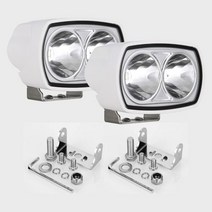 BANSIT 688479 방수 LED 보트 조명 10.2cm4인치 작업 포드 100W 2피스 플러드 빔 오프로드 운전 램프 데크도크 해양 바 트럭 ATV 4X4 SUV UTE용 화, 화이트.