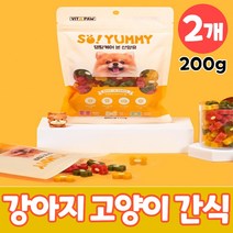 강아지 치석제거 치아 관리 영양제 고양이 간식 구취 제거 뼈다귀모양 산양유 프로폴리스 함유, 2개