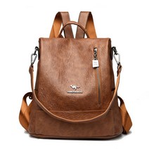 서류가방 소가죽 여자의 방수 도난 방지 정품 가죽 배낭 2023 여자 숄더 다기능 대용량 여행 배낭 남성