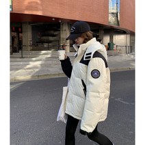 ANYOU 오리털 도톰 박시 카고 숏패딩