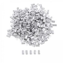 2x 100팩 배럴 슬리브 ing 루프 슬리브 낚시, 2.0mm., 금속, 은