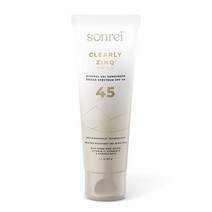 Sonrei Clearly Zinq 틴트 아연 미네랄 페이스 앤 바디 젤 자외선 차단 SPF 45 | 192.8g(6.8온스) (1팩) 322340, 3.40 Fl Oz (Pack of 1)