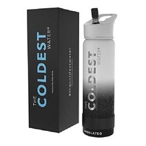 COLDEST 스포츠 물병 - 누출 방지 진공 절연 스테인리스 이중벽 보온 보냉 머그, 24온스, 하이퍼스페이스 화이트